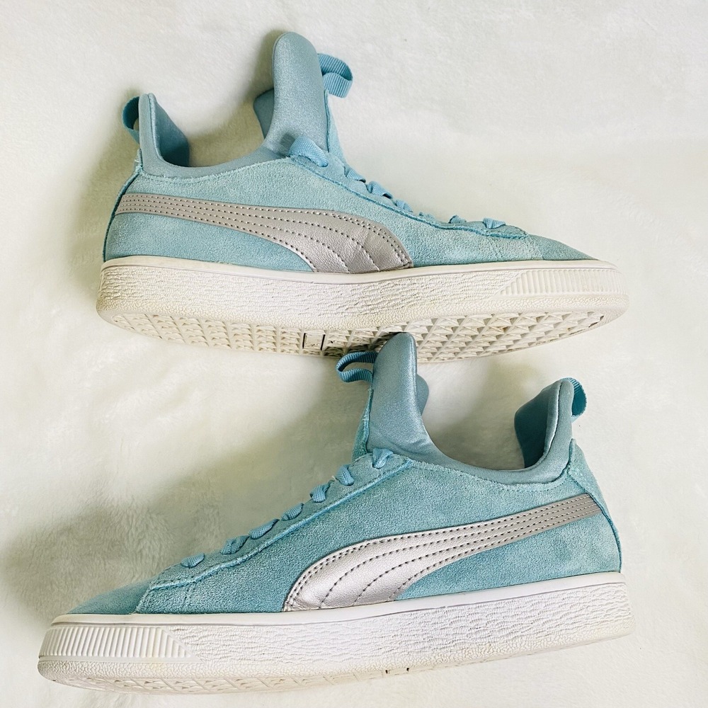 Puma Fierce Suede Basketball High Top Shoes Teal Women's  5.5c Y2K Athleasure - Picture 6 of 10